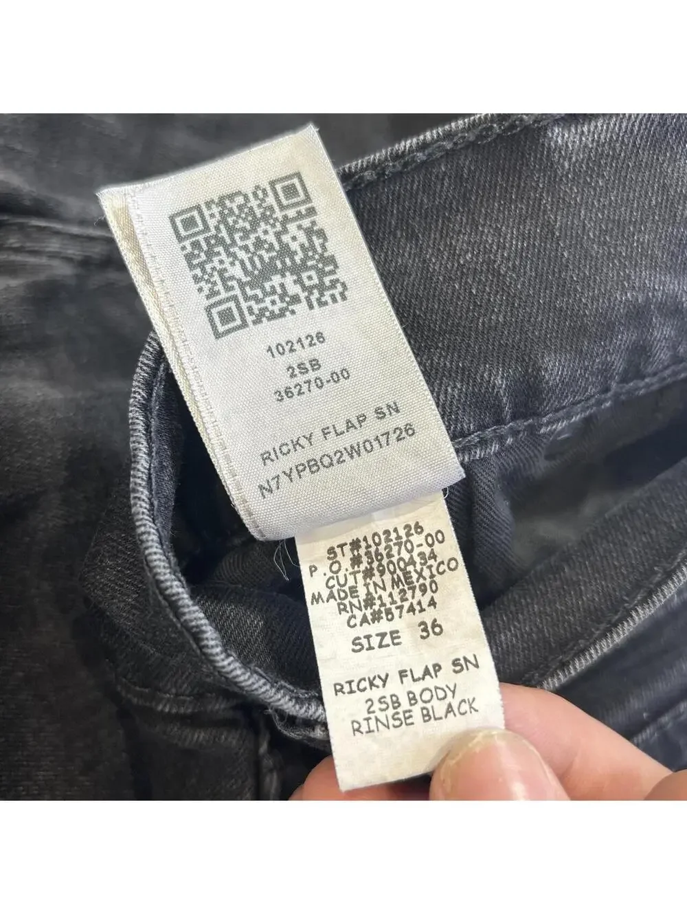 Gothic True Religion Ricky Flap SN Body Rinse Black jeans in men’s size 36.
